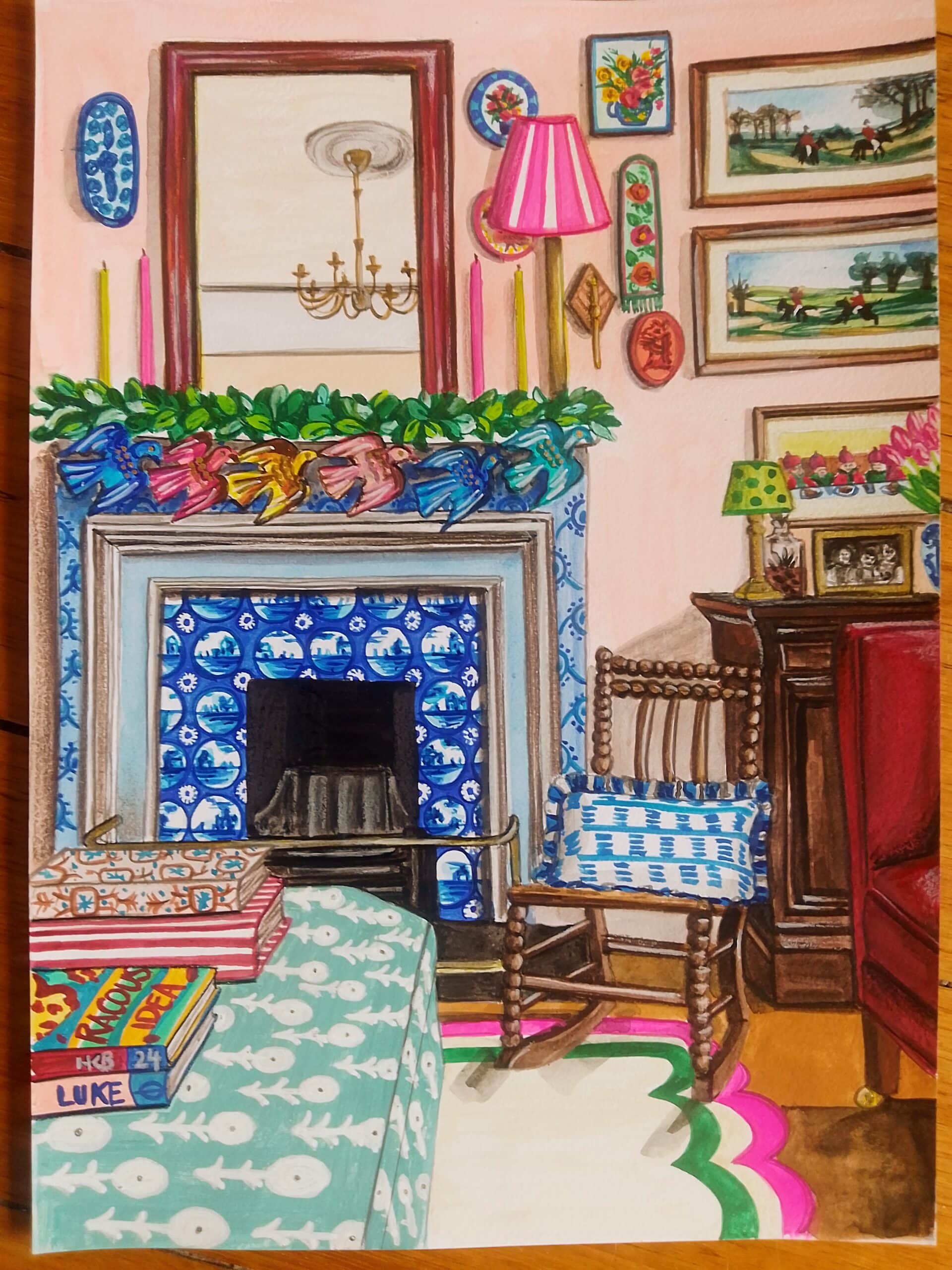 Lounge with Delft Fireplace