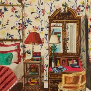 Red Chinoiserie Bedroom