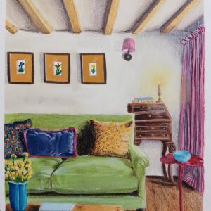 Green Couch in Lounge