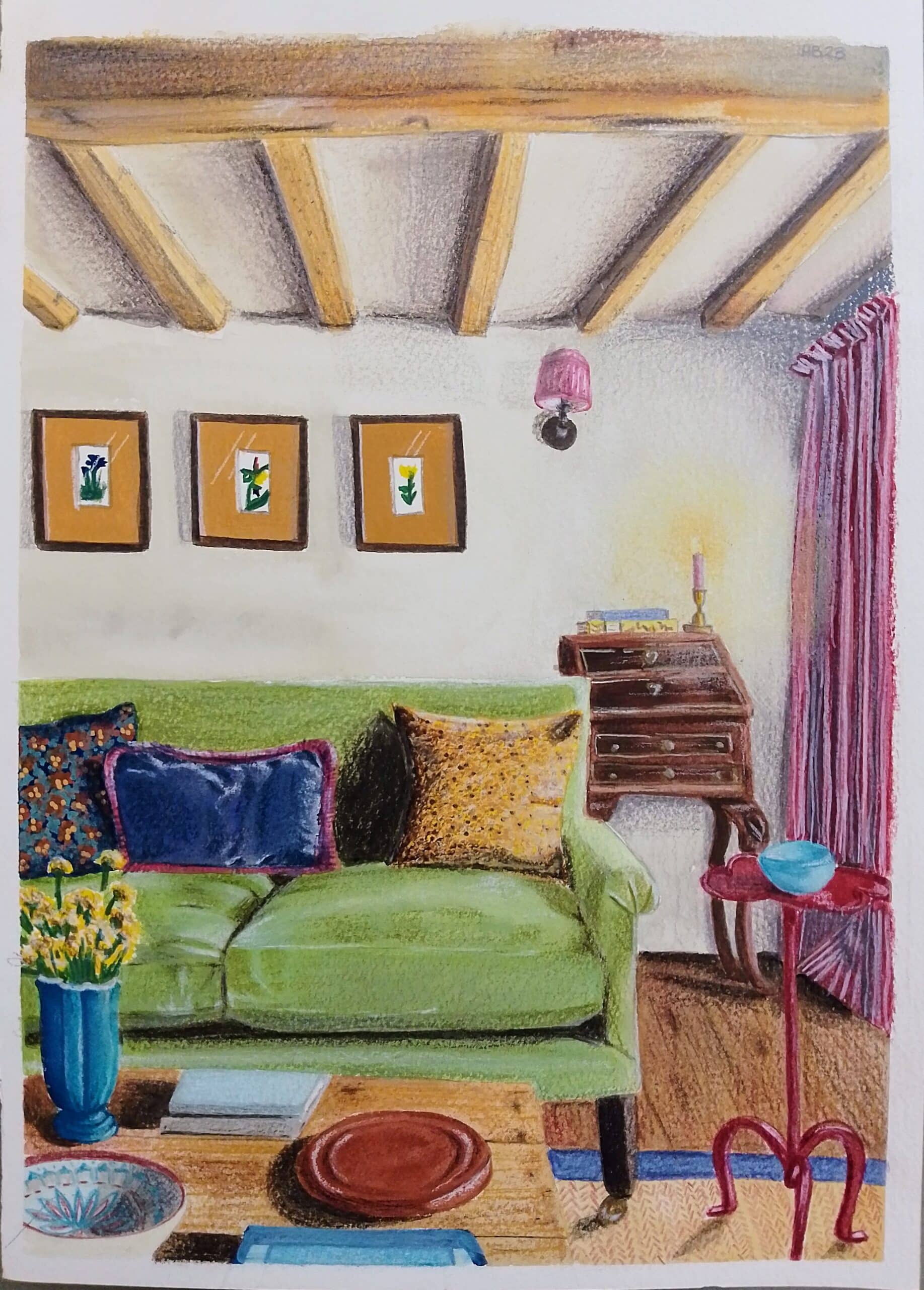 Green Couch in Lounge