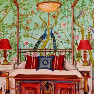 Peacock Mural Bedroom