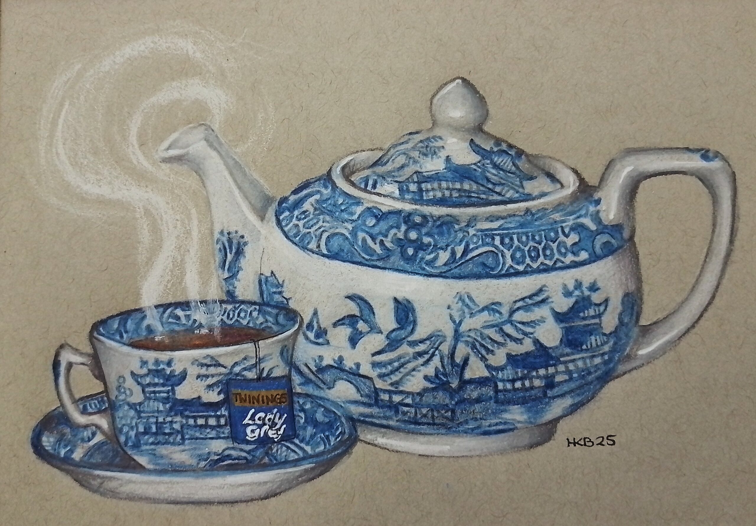 Burleigh Blue Willow and Twinings Lady Grey