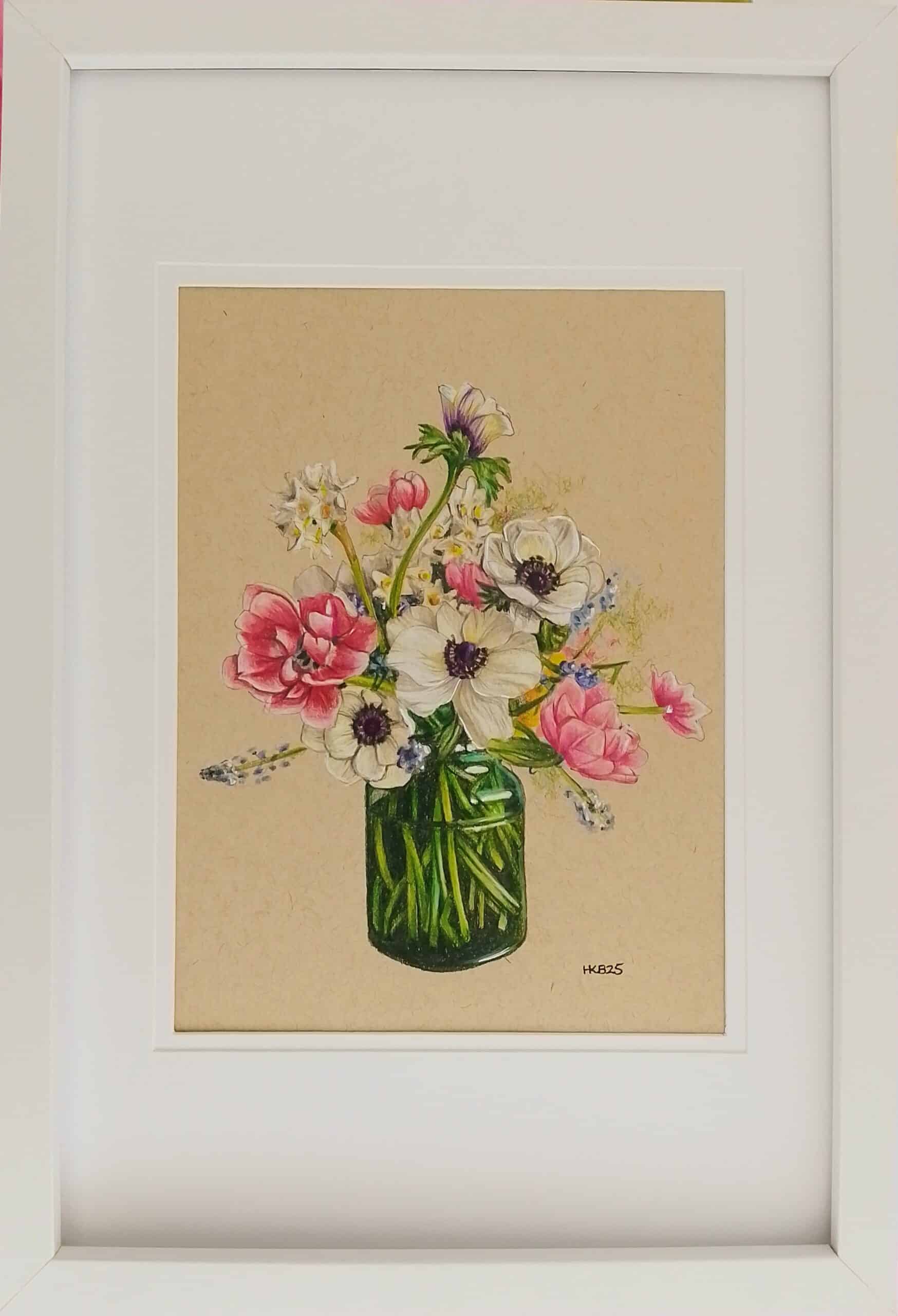 Anemones in a Green Jar - Image 3