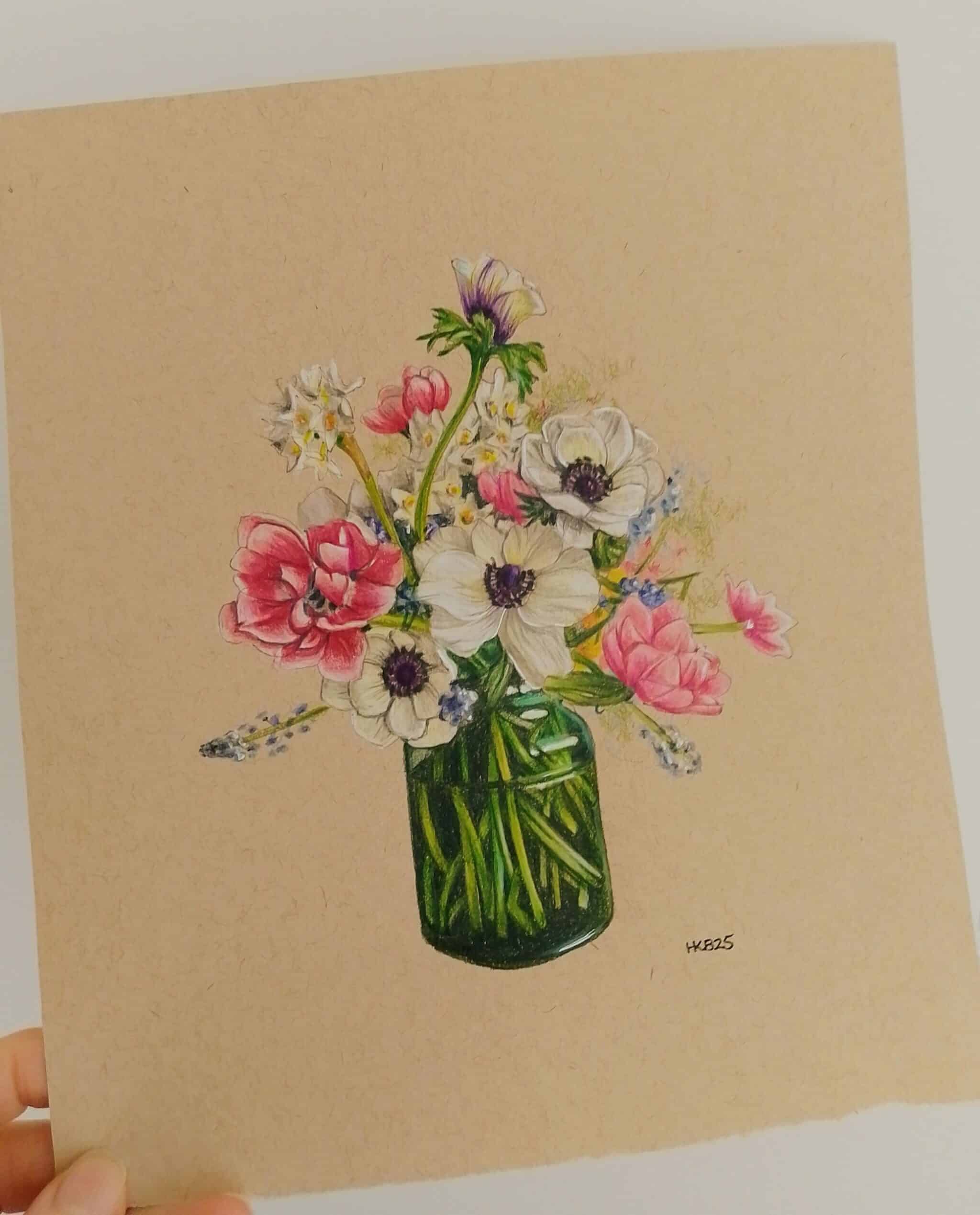 Anemones in a Green Jar - Image 2
