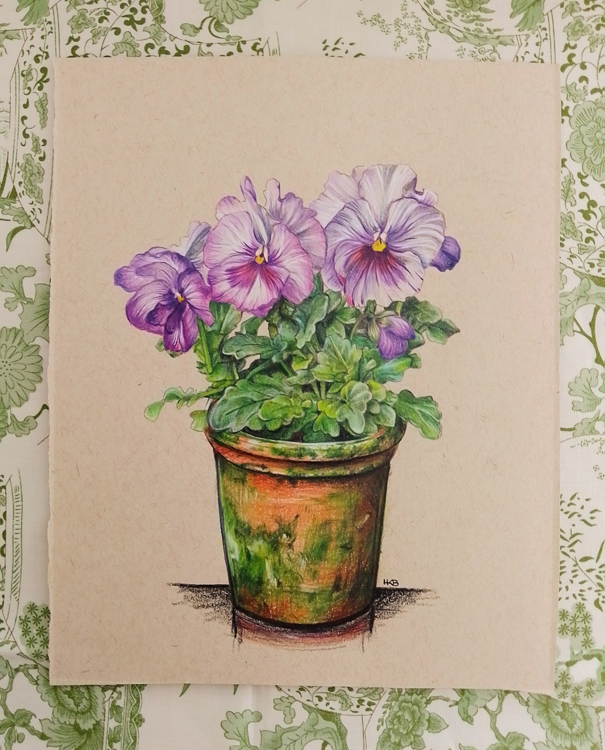 Potted Purple Pansies - Image 2