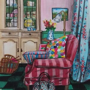 Red Stripey Armchair